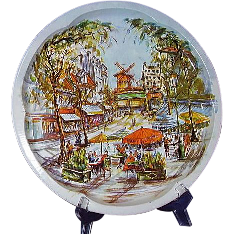 1970s Daher Ware Tray Montmartre District Paris, Moulin Rouge, Moulin de la Galette Windmill 1970s Daher Ware Tray Montmartre District Paris, Moulin Rouge, Moulin de la Galette Windmill