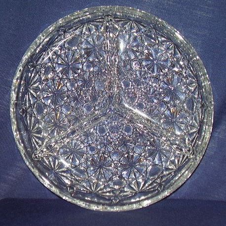 Daisy and Button Clear Glass 3-Section Divided Dish Daisy and Button Clear Glass 3-Section Divided Dish