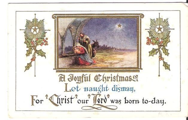 1915 Embossed Christmas Post Card ~ Nativity Scene 1915 Embossed Christmas Post Card ~ Nativity Scene