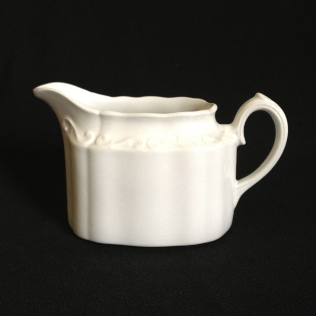 Staffordshire White Creamer Ironstone Made in England "White Mist" Staffordshire White Creamer Ironstone Made in England "White Mist"