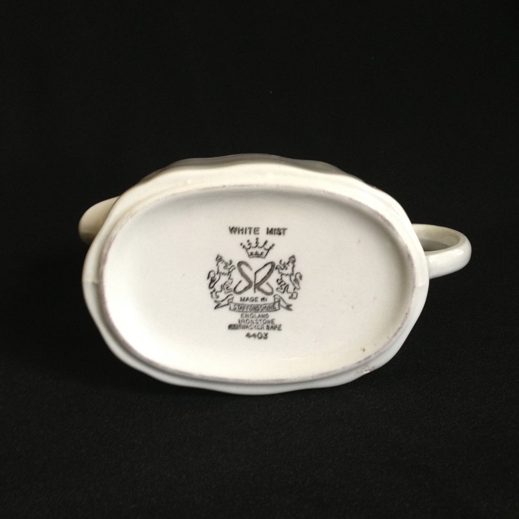 Staffordshire White Creamer Ironstone Made in England "White Mist" Staffordshire White Creamer Ironstone Made in England "White Mist"