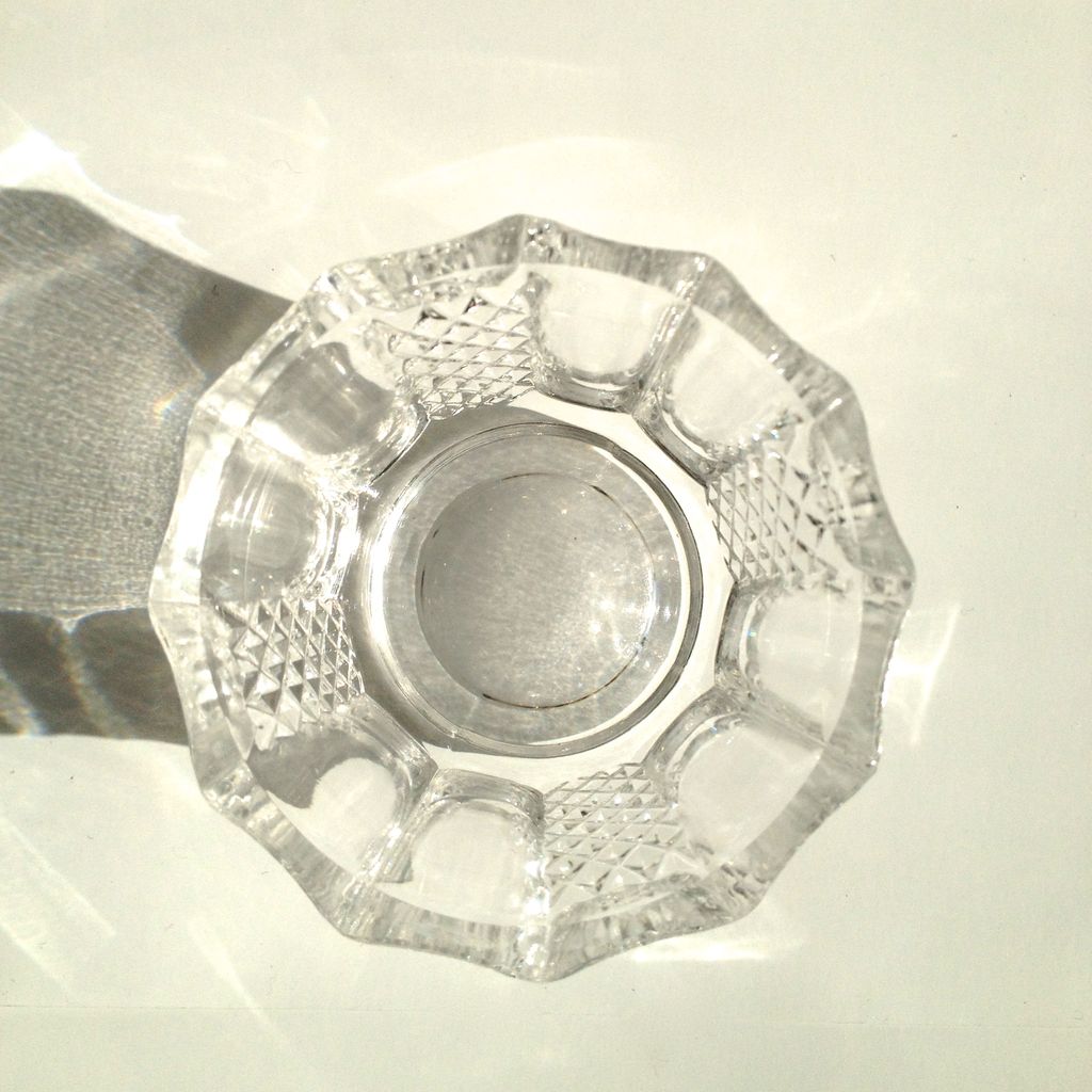 Hand Cut Lead Crystal Open Salt Bowl Cellar Hand Cut Lead Crystal Open Salt Bowl Cellar