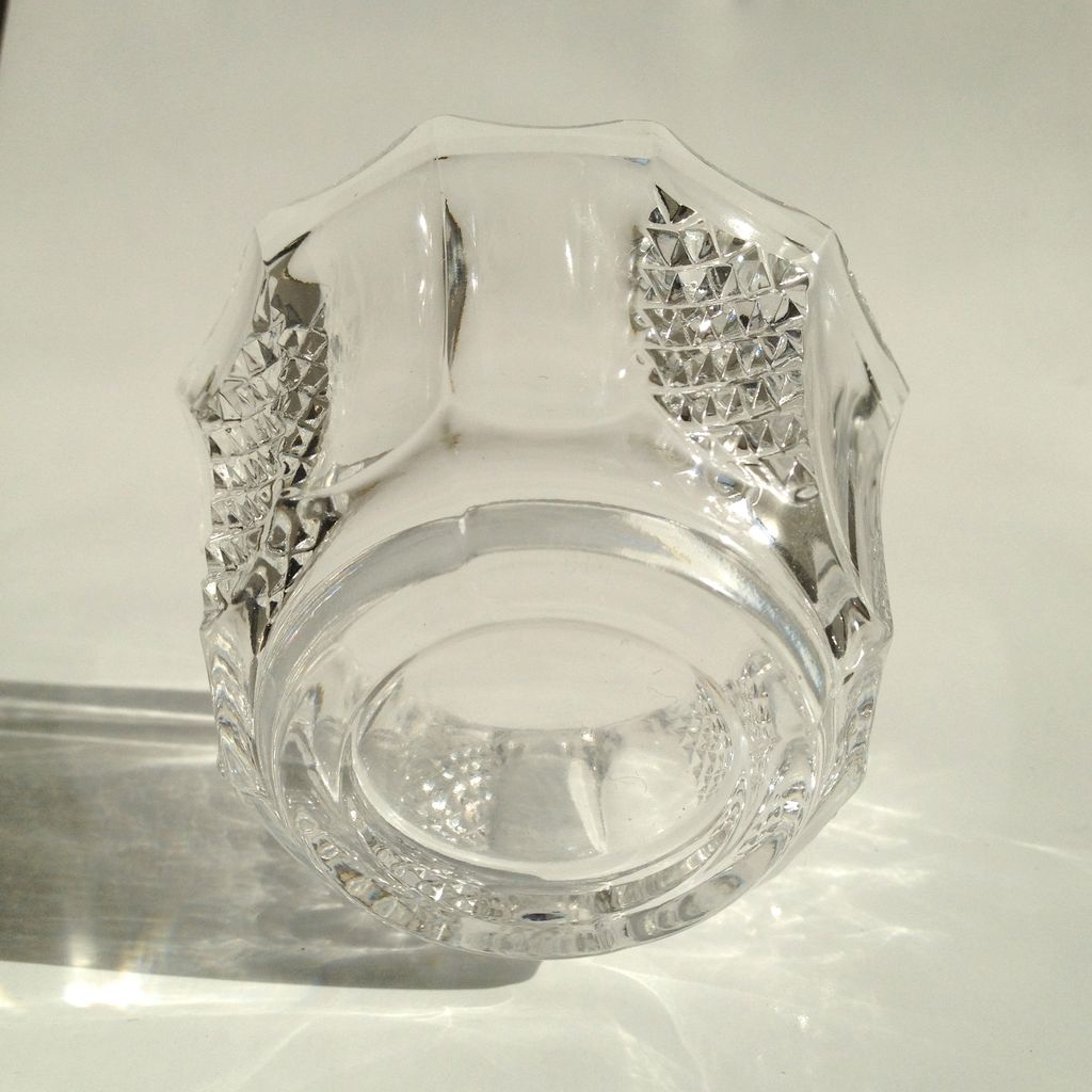 Hand Cut Lead Crystal Open Salt Bowl Cellar Hand Cut Lead Crystal Open Salt Bowl Cellar