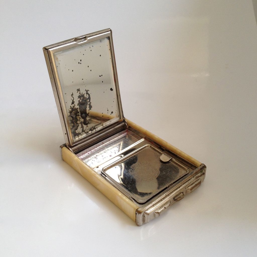 Art Deco Celluloid Marble French Woman Portrait Camera Compact by GIREY Art Deco Celluloid Marble French Woman Portrait Camera Compact by GIREY