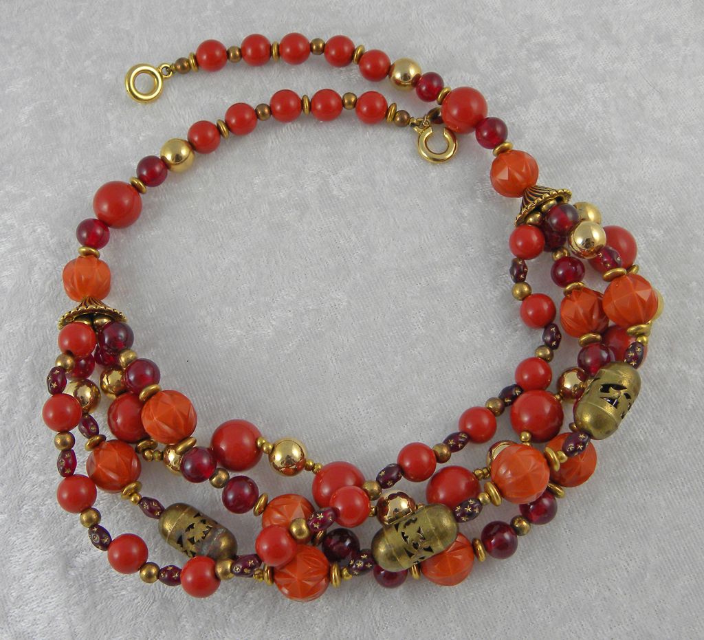 Hattie Carnegie Multi Strand Beaded Necklace Hattie Carnegie Multi Strand Beaded Necklace