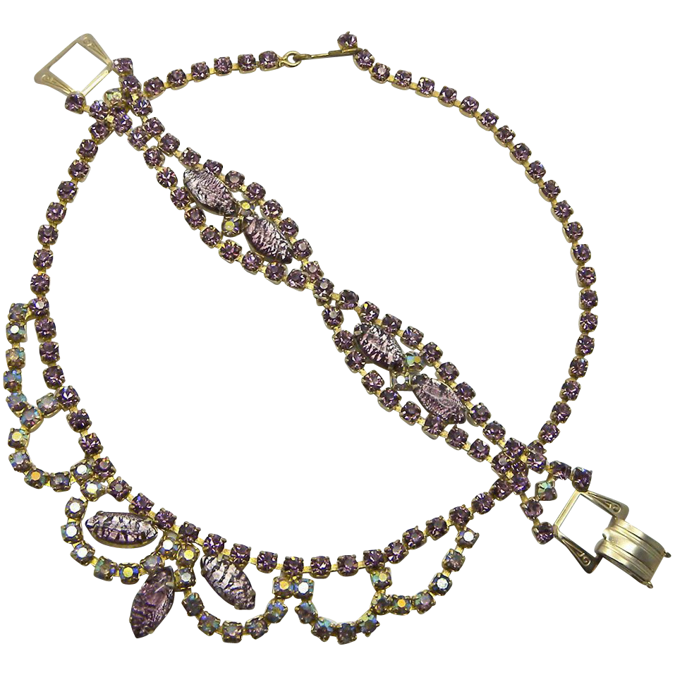Sparkling Purple Rhinestone Choker & Bracelet Set Sparkling Purple Rhinestone Choker & Bracelet Set