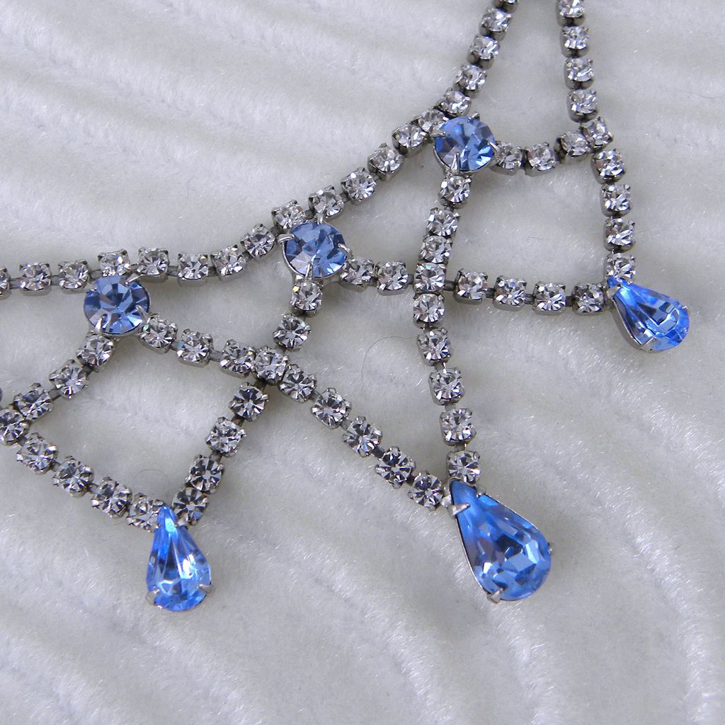 Wiesner Light Blue & Clear Rhinestone Choker Necklace Wiesner Light Blue & Clear Rhinestone Choker Necklace