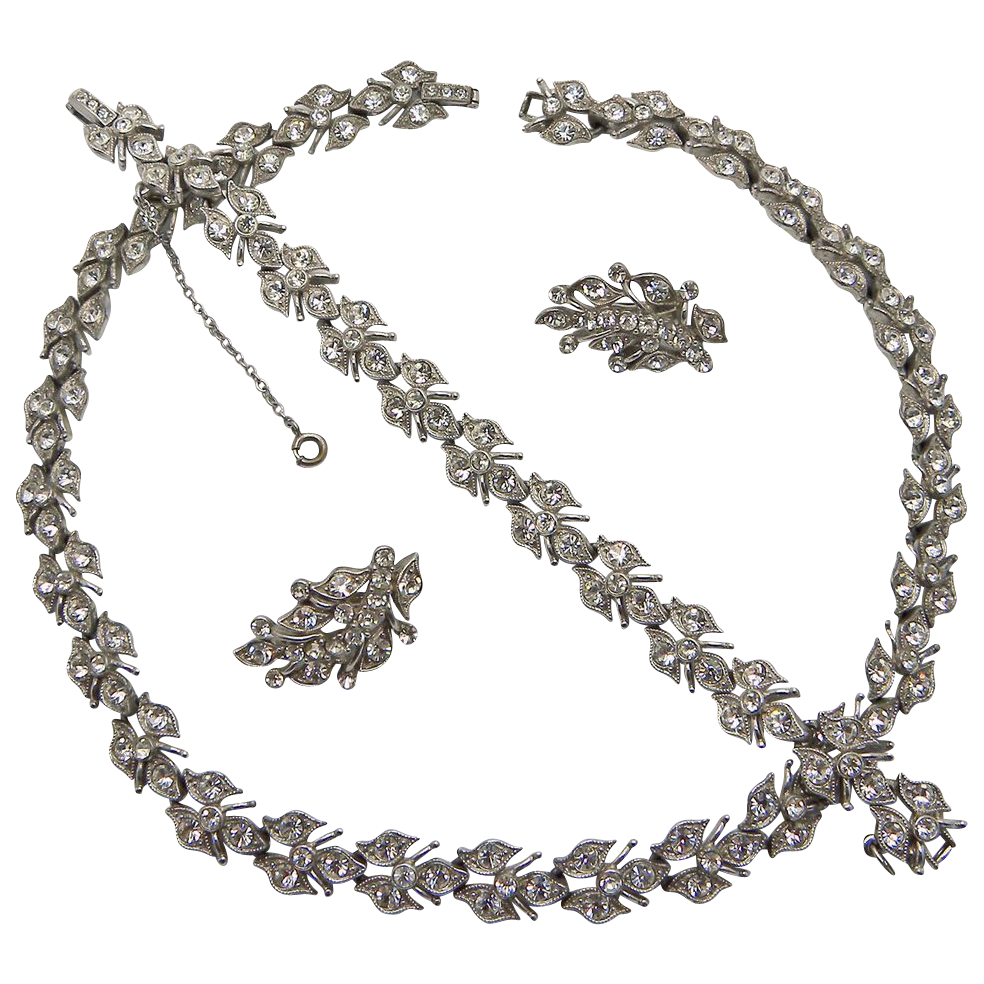 Ora Rhinestone Necklace, Bracelet & Clip Earrings Set Ora Rhinestone Necklace, Bracelet & Clip Earrings Set