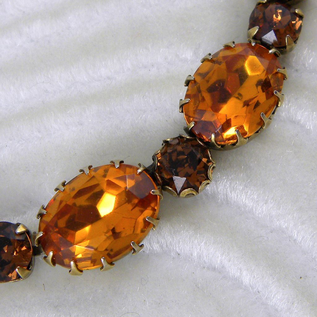Regency Brown & Topaz Rhinestone Necklace Regency Brown & Topaz Rhinestone Necklace