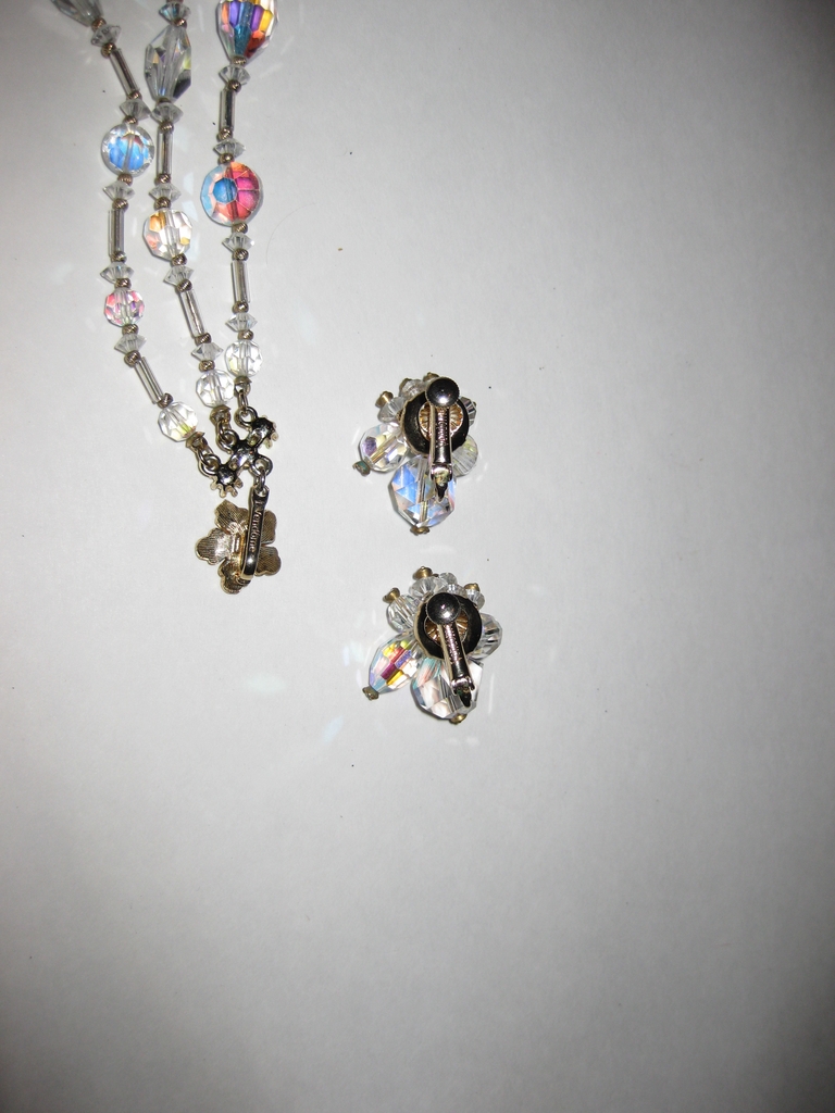 SALE Vendome AB Crystal Three Strand Necklace and Earrings SALE Vendome AB Crystal Three Strand Necklace and Earrings