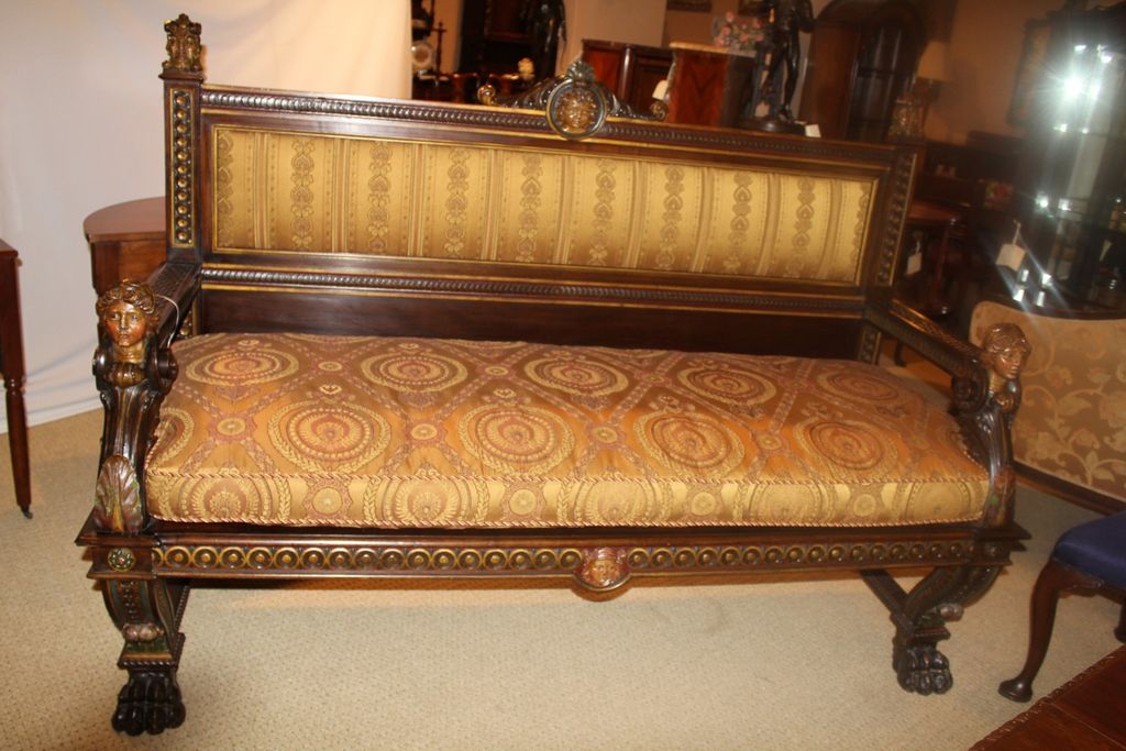 18th Italian Painted Heavily Carved Long Bench with Exceptionally Rare Detail 18th Italian Painted Heavily Carved Long Bench with Exceptionally Rare Detail