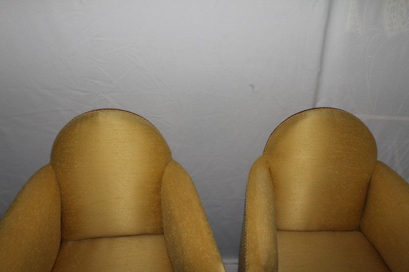 French Classic Pair of Art Deco Library Club Living Room Chairs Circa 1925's French Classic Pair of Art Deco Library Club Living Room Chairs Circa 1925's