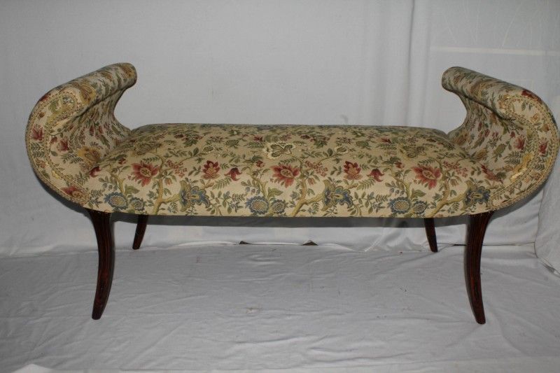 Regency Style Cherry Long Bench for Window, Hall or Bedroom. Circa 1920's Regency Style Cherry Long Bench for Window, Hall or Bedroom. Circa 1920's