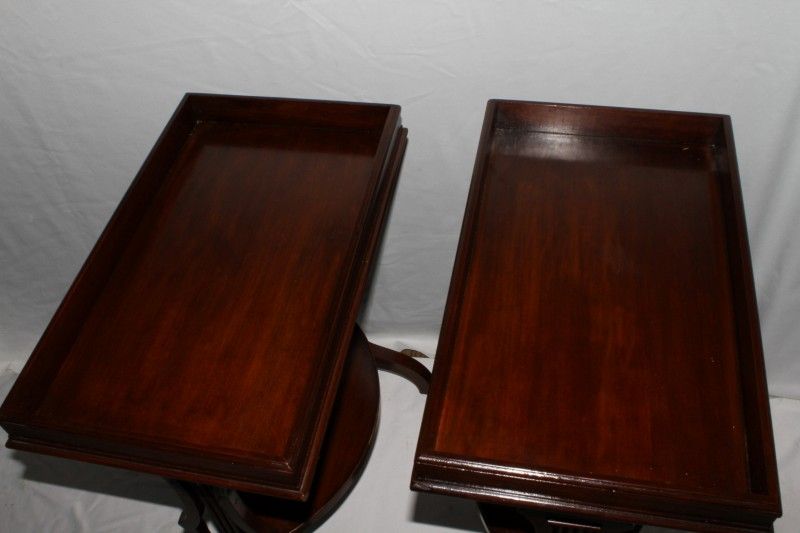 English Regency Style Mahogany End Tables with Lyre Supports. Circa 1920's English Regency Style Mahogany End Tables with Lyre Supports. Circa 1920's