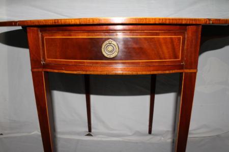 English Regency Style Mahogany Drop Leaf Table, Banded with Inlaid, Circa 1920's English Regency Style Mahogany Drop Leaf Table, Banded with Inlaid, Circa 1920's