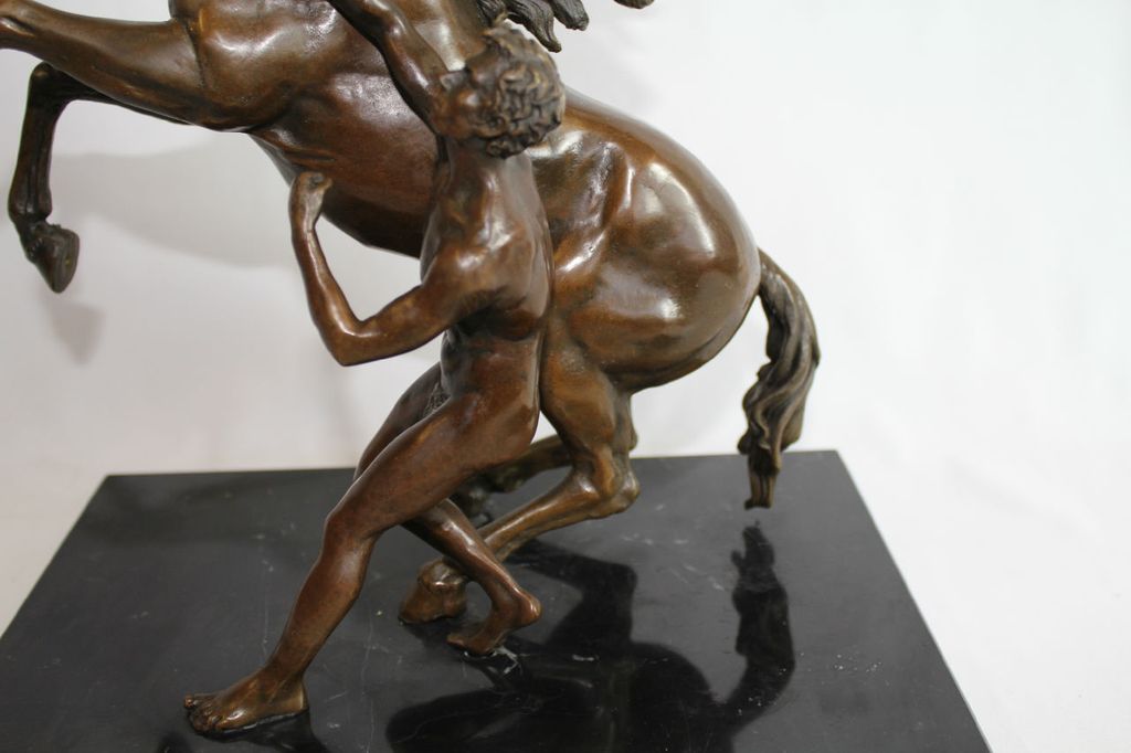 Vintage Pair of Bronze Sculpture of Horses of Marly after Guillaume Coustou Vintage Pair of Bronze Sculpture of Horses of Marly after Guillaume Coustou