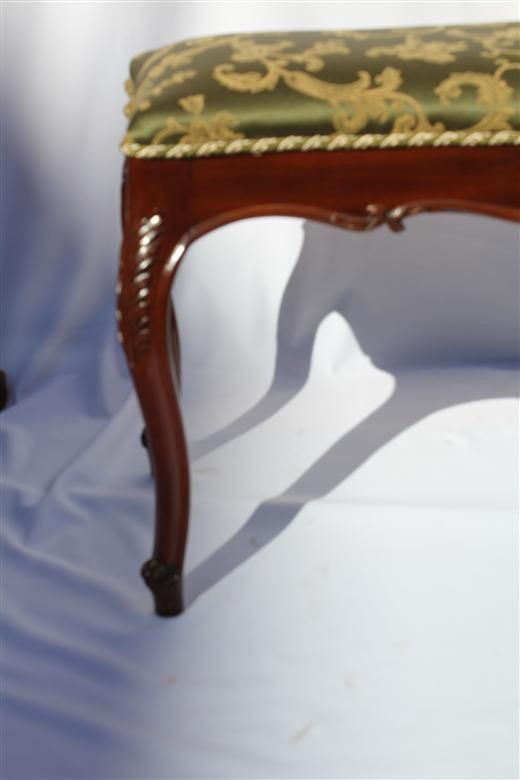 19th French Louis XV Elegant Mahogany Long Bench, Completely Finished 19th French Louis XV Elegant Mahogany Long Bench, Completely Finished