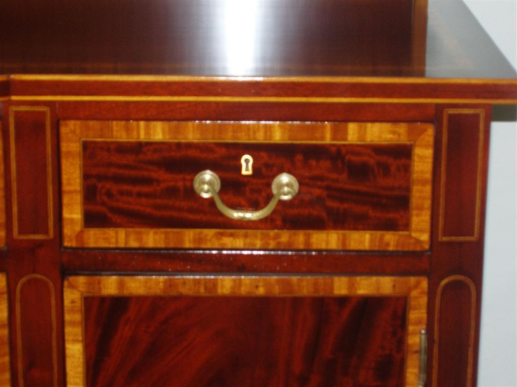 Antique Figured Mahogany English Hepplewhite Sideboard with Elaborate Inlaid Antique Figured Mahogany English Hepplewhite Sideboard with Elaborate Inlaid