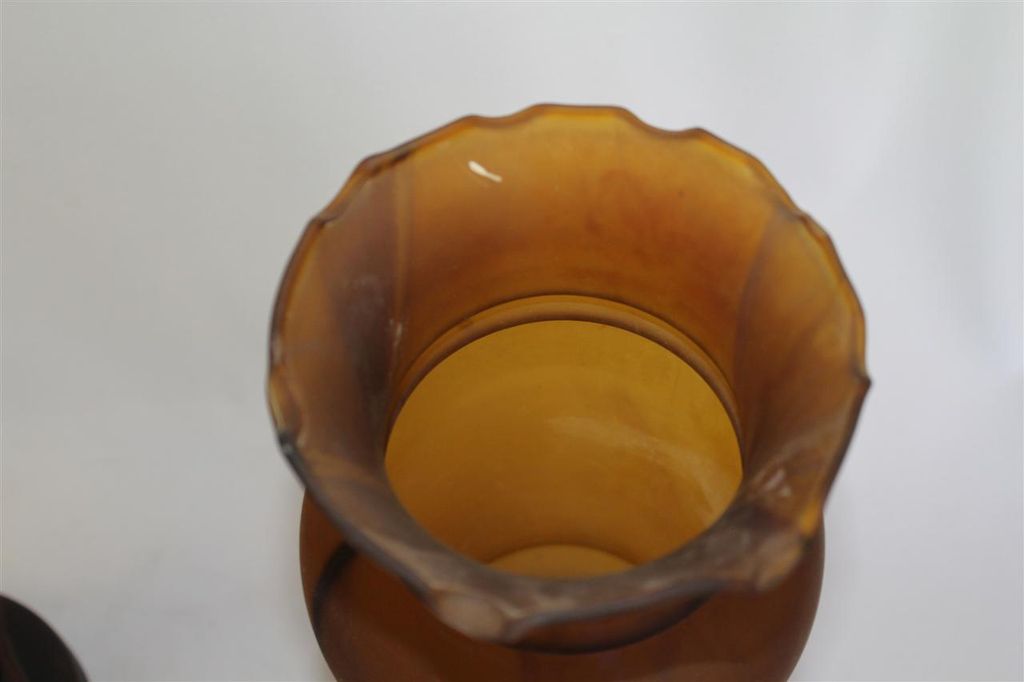 Studio Art Glass &hand Blown Vases with Amber Color Studio Art Glass &hand Blown Vases with Amber Color