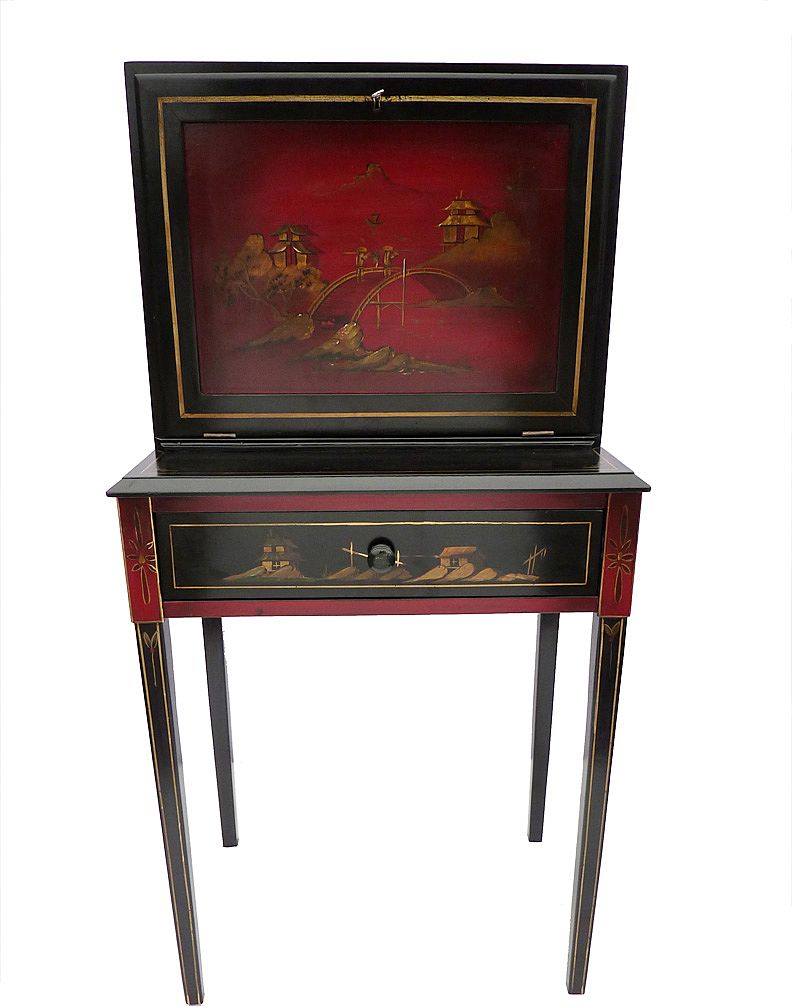 Oriental Hand-Painted Secretary Oriental Hand-Painted Secretary