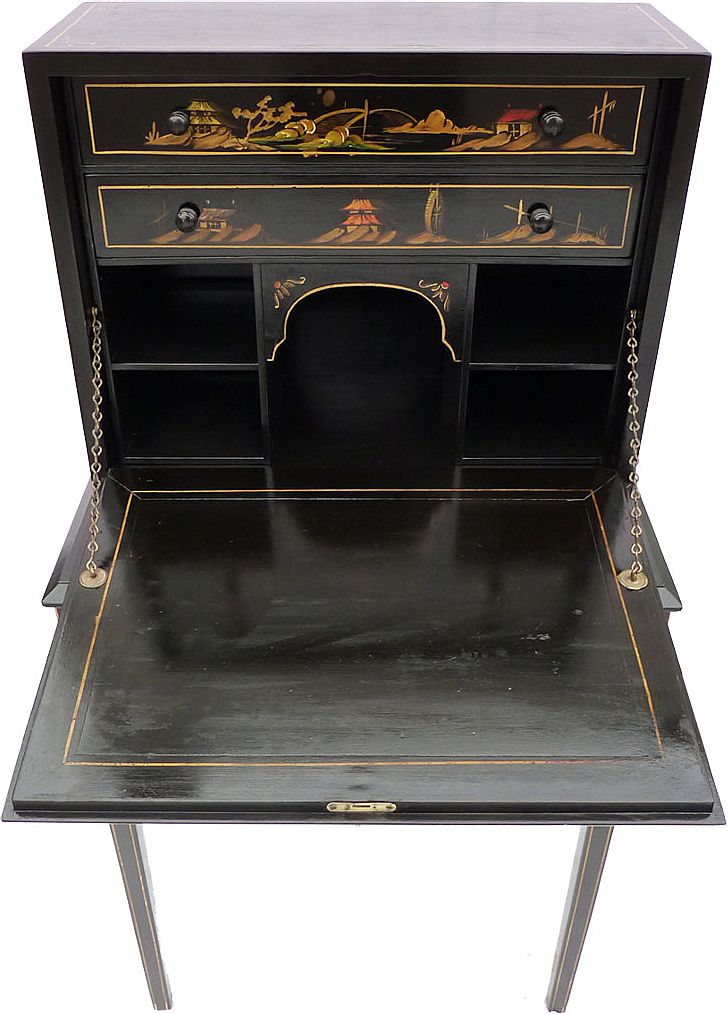 Oriental Hand-Painted Secretary Oriental Hand-Painted Secretary