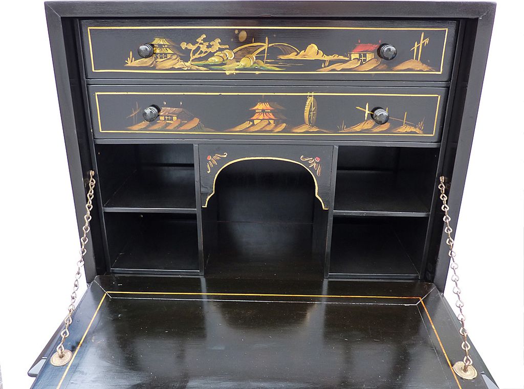Oriental Hand-Painted Secretary Oriental Hand-Painted Secretary