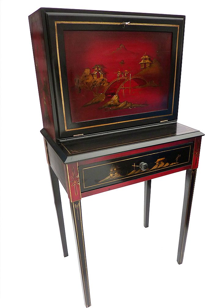 Oriental Hand-Painted Secretary Oriental Hand-Painted Secretary