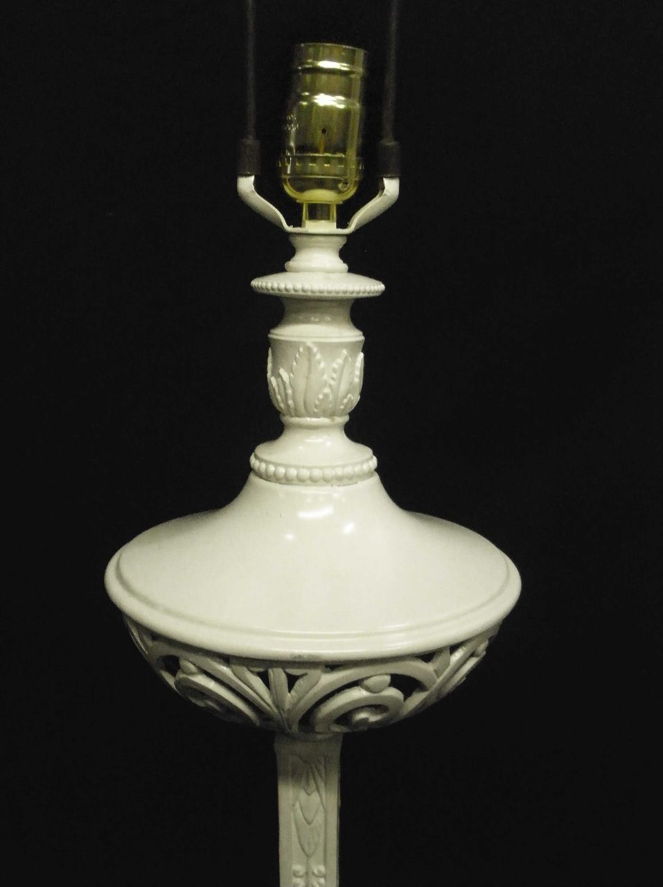Pair of White Regency Lamps, c. 1930 Pair of White Regency Lamps, c. 1930