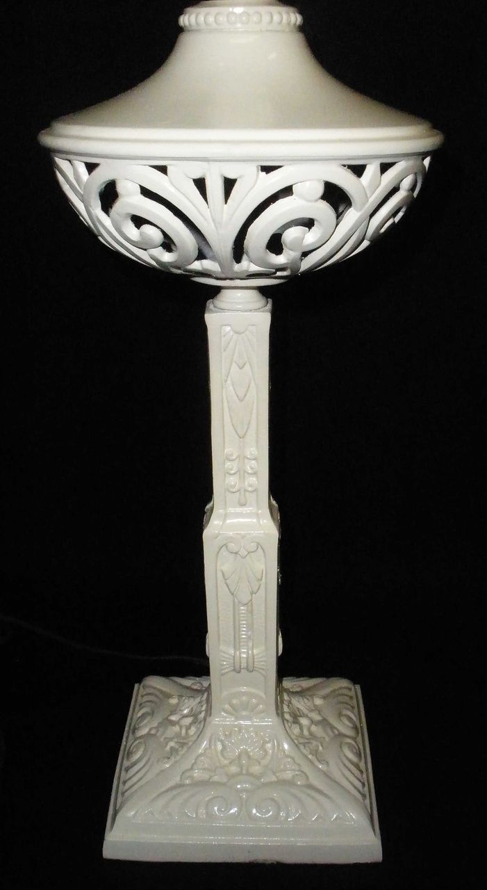 Pair of White Regency Lamps, c. 1930 Pair of White Regency Lamps, c. 1930