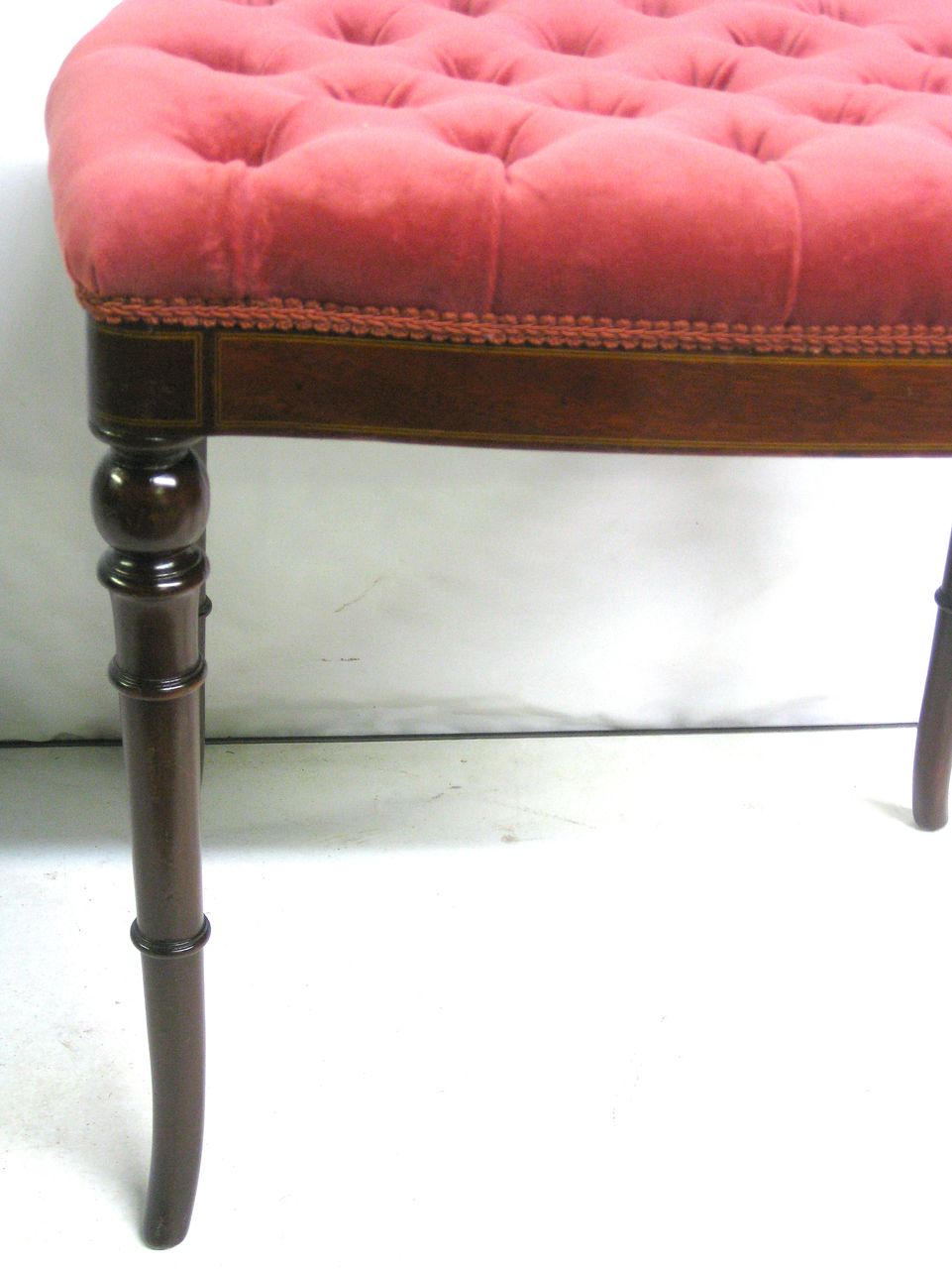 Charming Tufted English Bench, Turn of the Century Charming Tufted English Bench, Turn of the Century