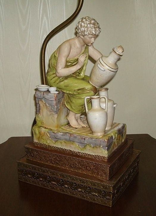 Italian Porcelain Figurine Lamp. c. 1930 Italian Porcelain Figurine Lamp. c. 1930