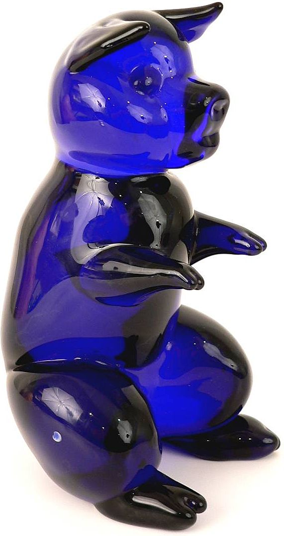 Vintage Large Cobalt Blue Glass Pig Vintage Large Cobalt Blue Glass Pig
