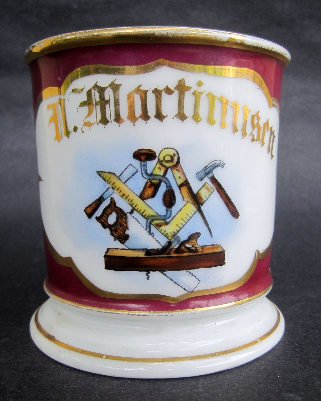 Antique Carpenter Occupational Shaving Mug Antique Carpenter Occupational Shaving Mug