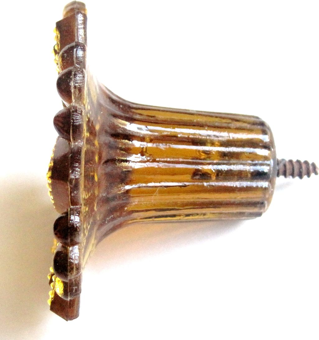 Vintage Five Amber Boston Sandwich Glass Curtain Tie Backs Vintage Five Amber Boston Sandwich Glass Curtain Tie Backs