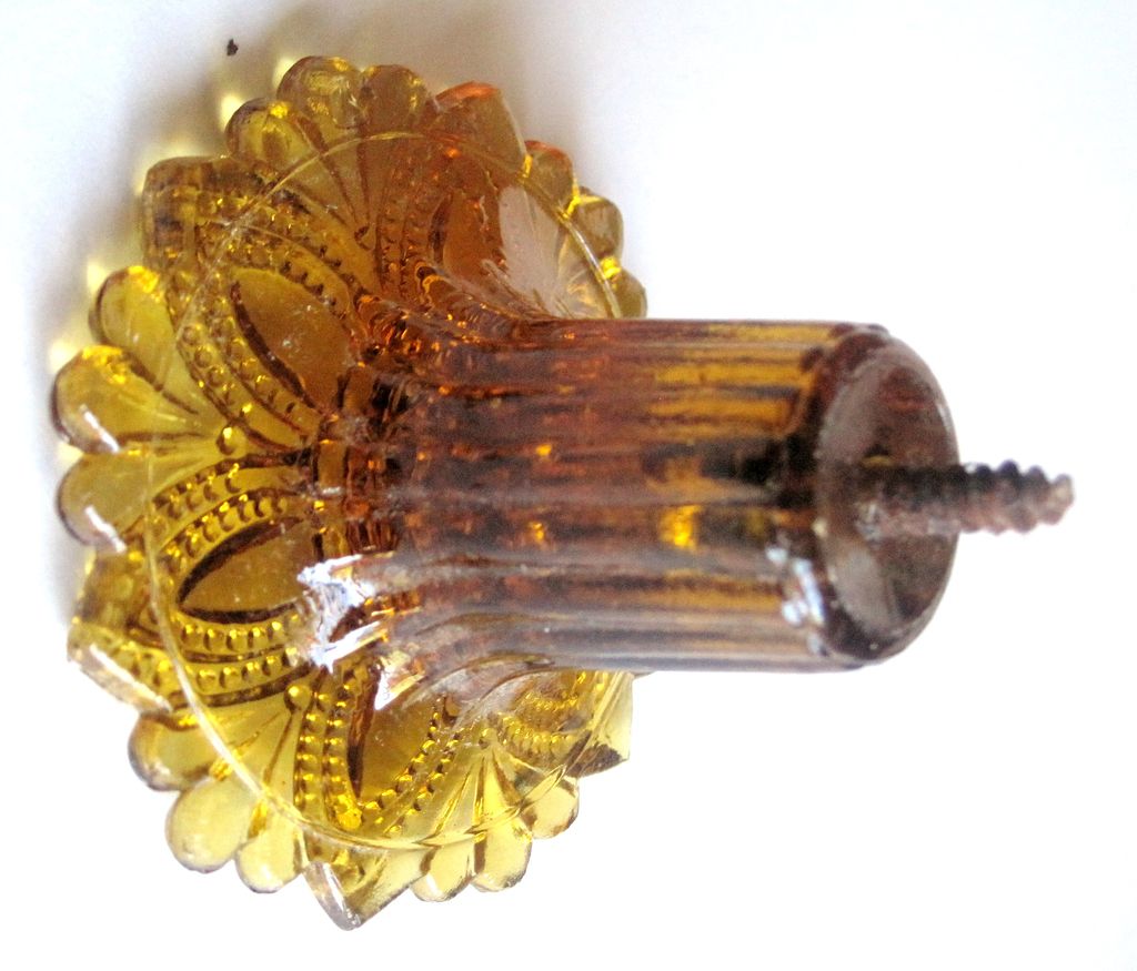 Vintage Five Amber Boston Sandwich Glass Curtain Tie Backs Vintage Five Amber Boston Sandwich Glass Curtain Tie Backs
