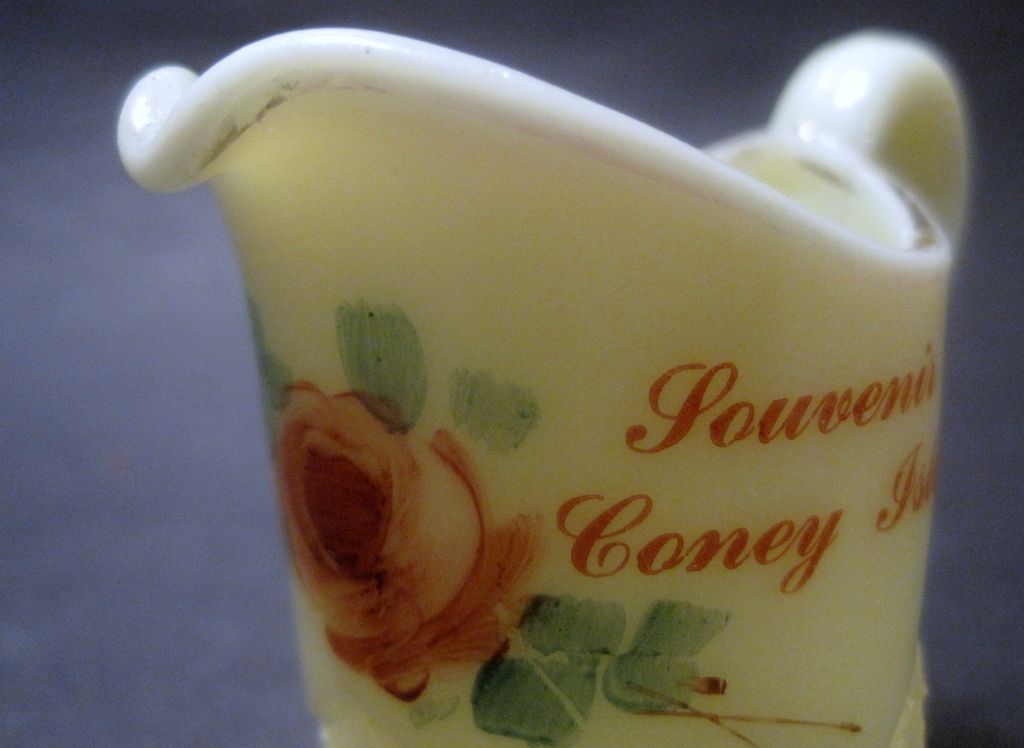 Custard Glass Mini Pitcher Souvenir of Coney Island Custard Glass Mini Pitcher Souvenir of Coney Island