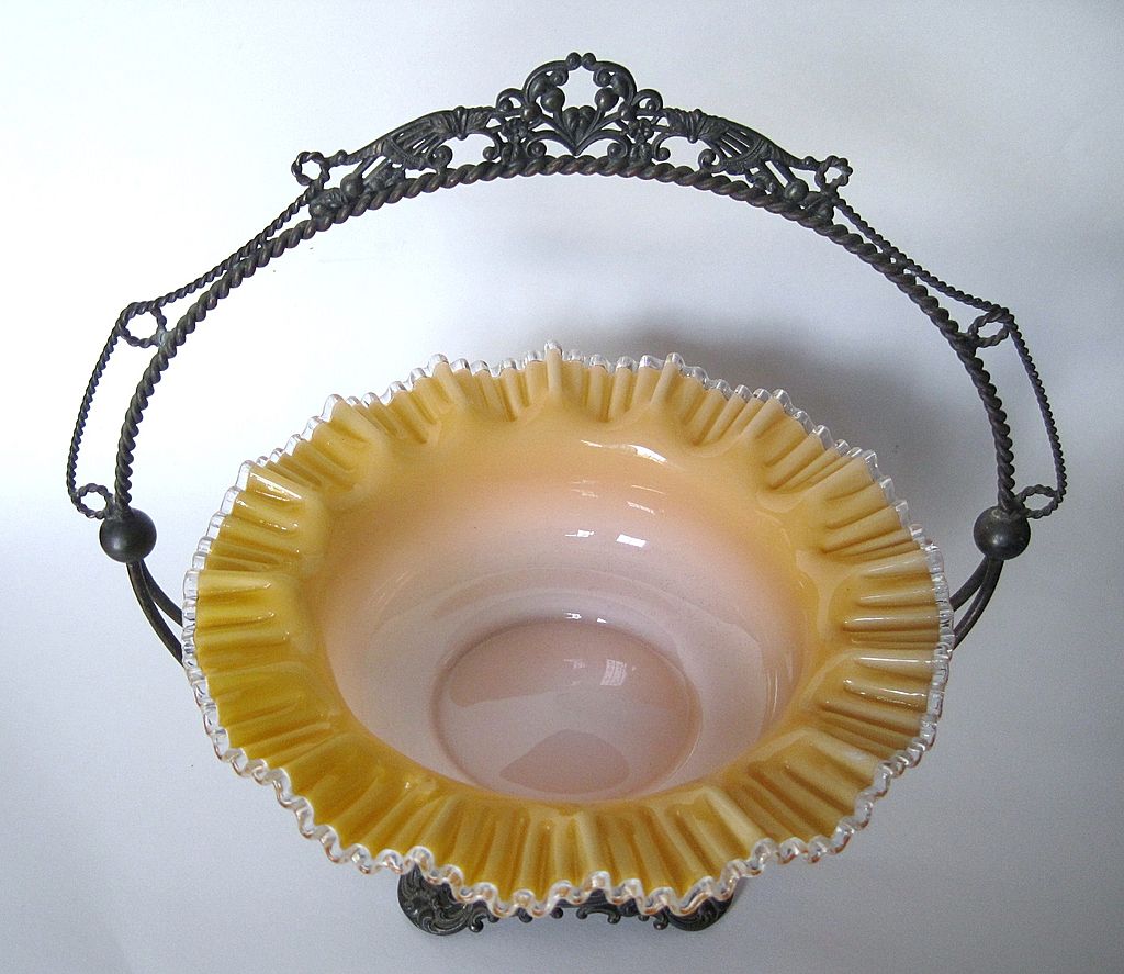 Antique Brides Basket Art Glass And Silverplate Antique Brides Basket Art Glass And Silverplate