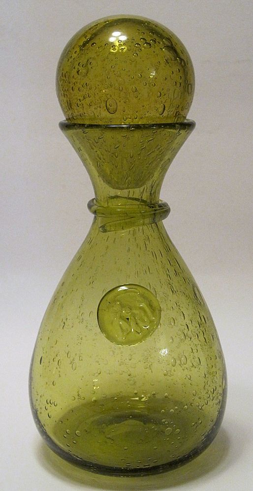 Biot Vintage French Art Glass Decanter Wine Bottle Air Bubbles Biot Vintage French Art Glass Decanter Wine Bottle Air Bubbles