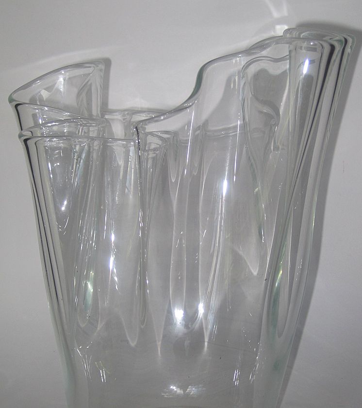 Vintage Murano Large Crystal Handkerchief Vase Vintage Murano Large Crystal Handkerchief Vase