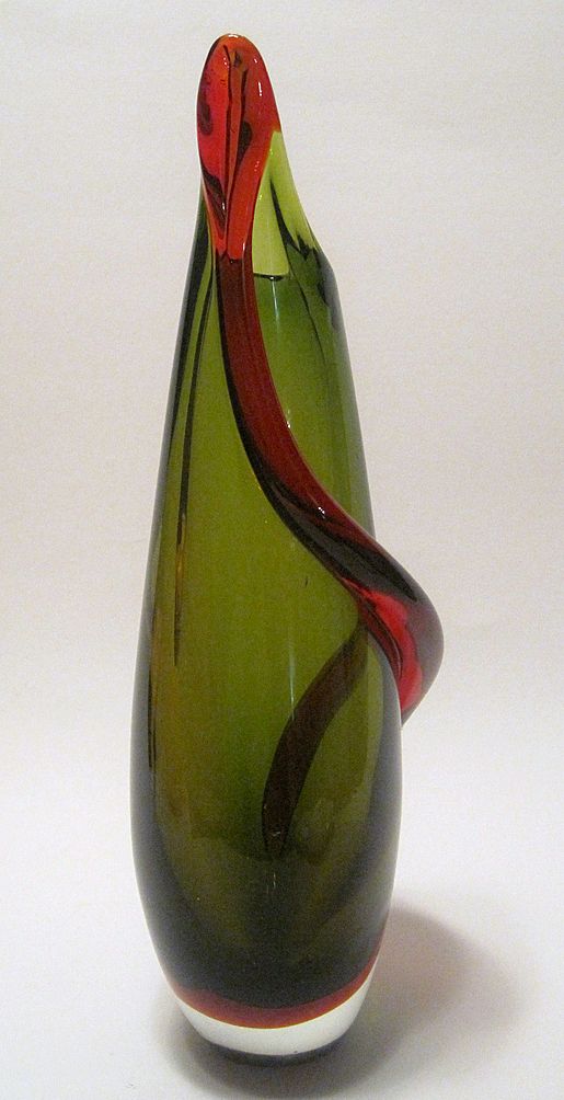Vintage Murano Sommerso Vase Applied Decoration Vintage Murano Sommerso Vase Applied Decoration
