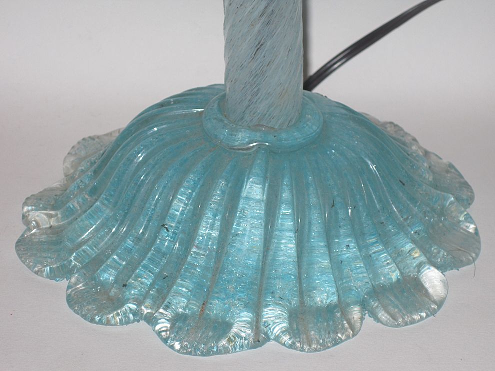 Vintage Murano Lamp With Applied Flower Vintage Murano Lamp With Applied Flower
