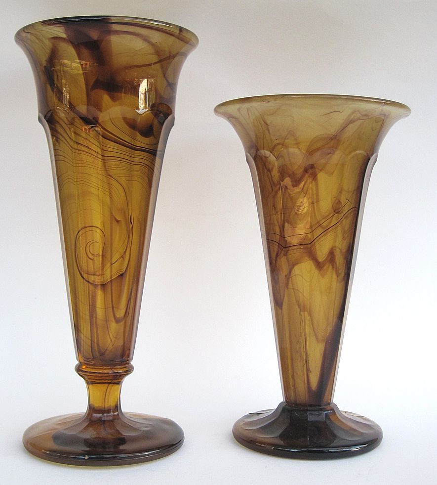 Two Vases English Cloud Glass Two Vases English Cloud Glass