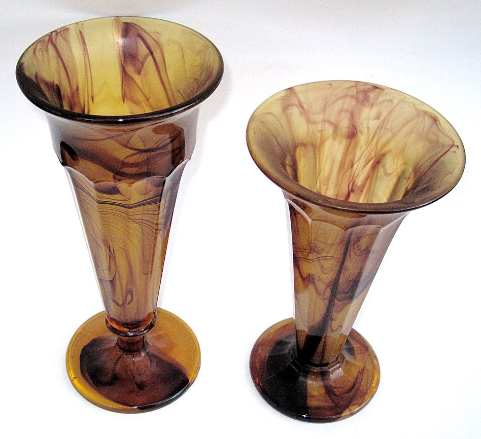 Two Vases English Cloud Glass Two Vases English Cloud Glass