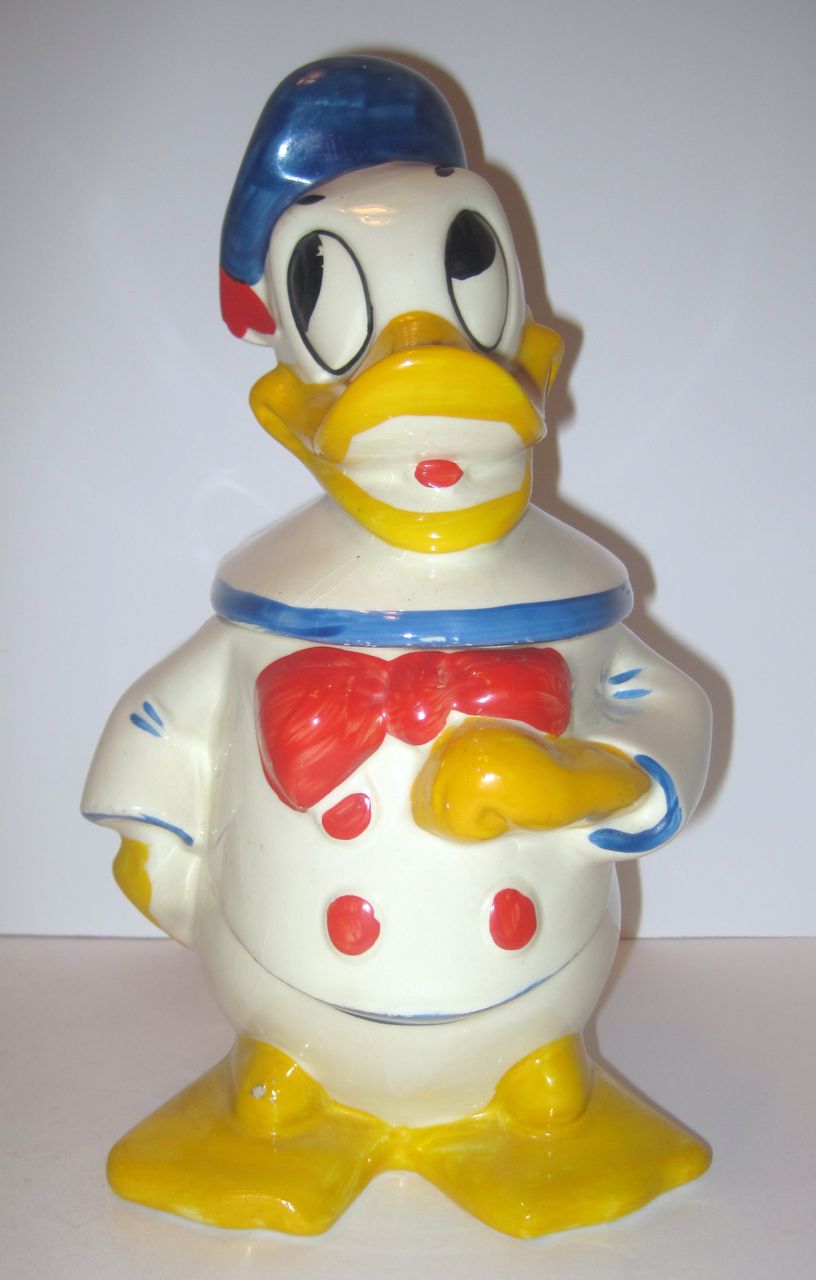 Donald Duck Cookie Jar American Bisque Signed Walt Disney Donald Duck Cookie Jar American Bisque Signed Walt Disney