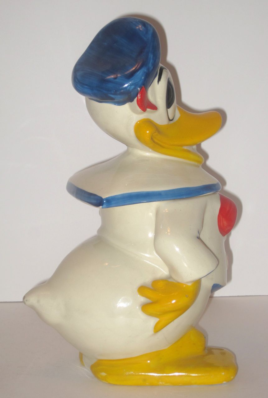 Donald Duck Cookie Jar American Bisque Signed Walt Disney Donald Duck Cookie Jar American Bisque Signed Walt Disney
