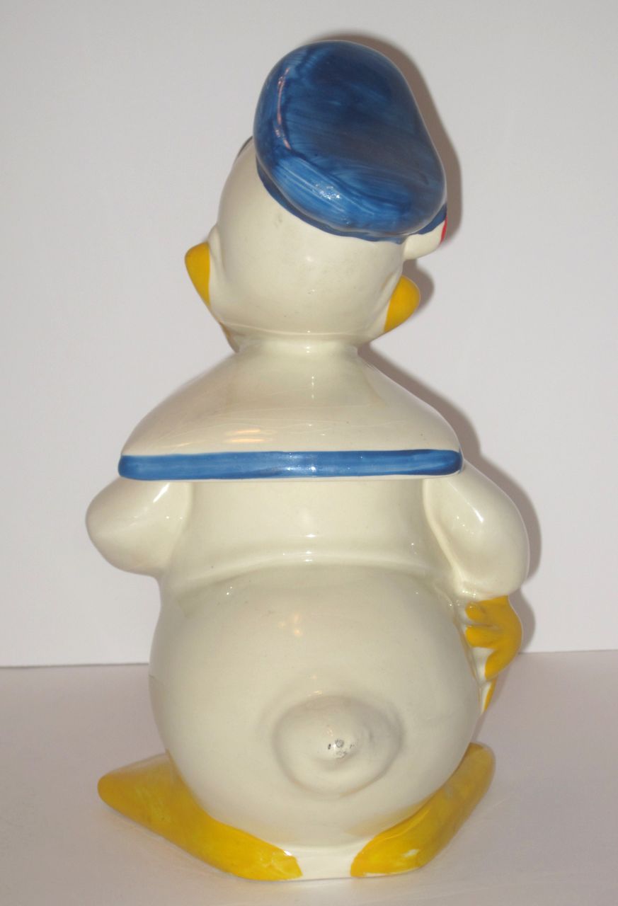 Donald Duck Cookie Jar American Bisque Signed Walt Disney Donald Duck Cookie Jar American Bisque Signed Walt Disney