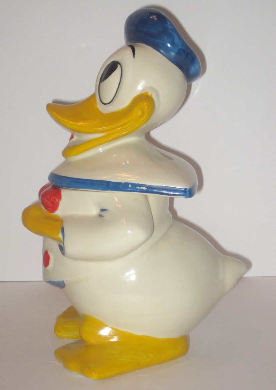 Donald Duck Cookie Jar American Bisque Signed Walt Disney Donald Duck Cookie Jar American Bisque Signed Walt Disney