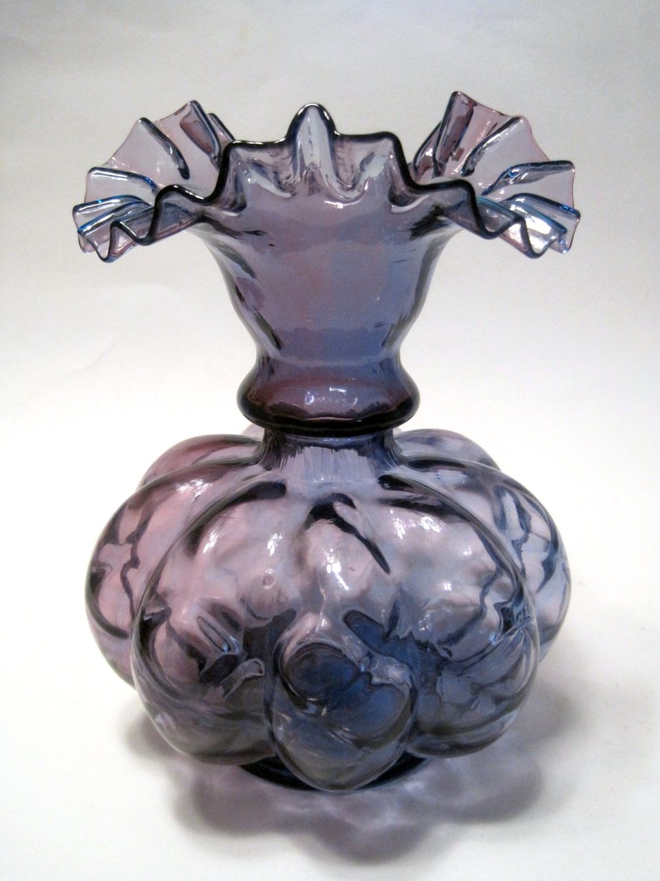 Vintage Fenton Large Mulberry Diamond Optic Vase Vintage Fenton Large Mulberry Diamond Optic Vase