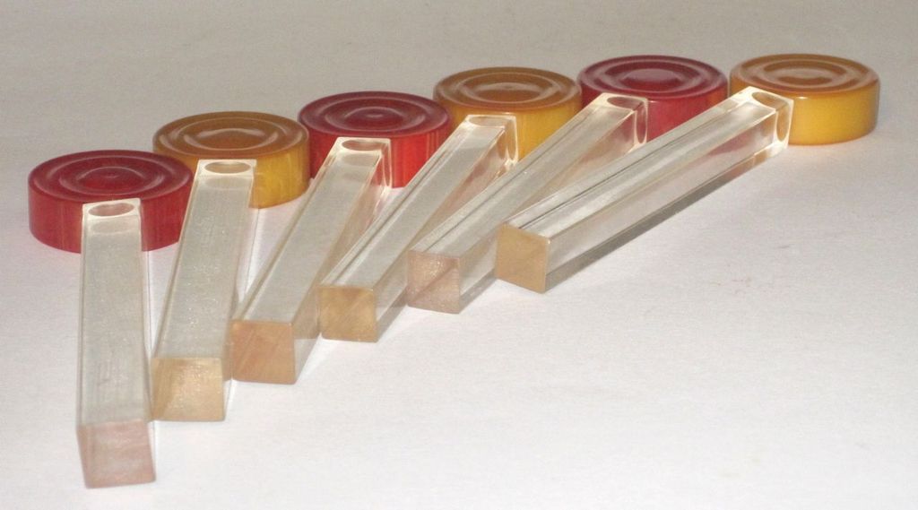 Vintage Bakelite Lollipops Cocktail Muddlers Butterscotch & Red Vintage Bakelite Lollipops Cocktail Muddlers Butterscotch & Red