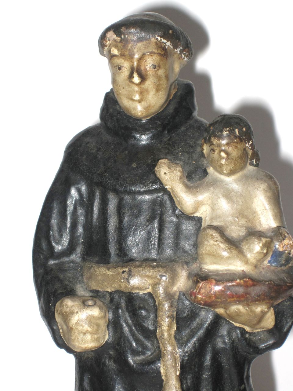 Antique Terra Cotta Statue Of St Anthony And Baby Jesus Antique Terra Cotta Statue Of St Anthony And Baby Jesus